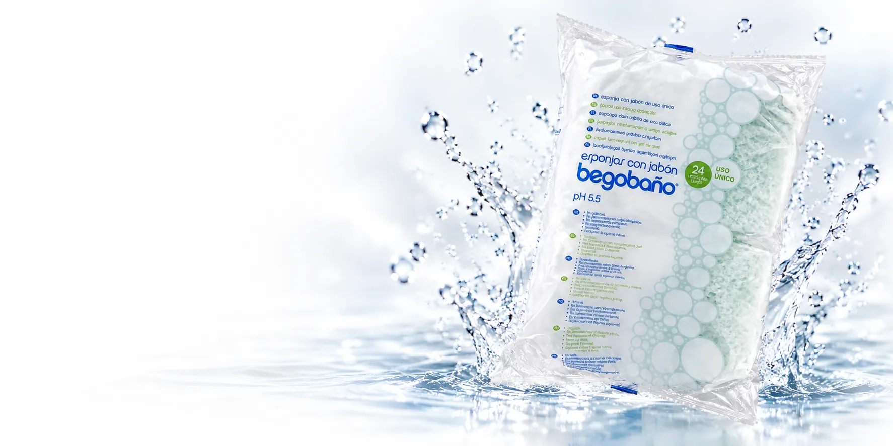 Сапунени гъби Soapy Sponge за лична хигиена без душ — опаковка 24 броя, pH 5.5
